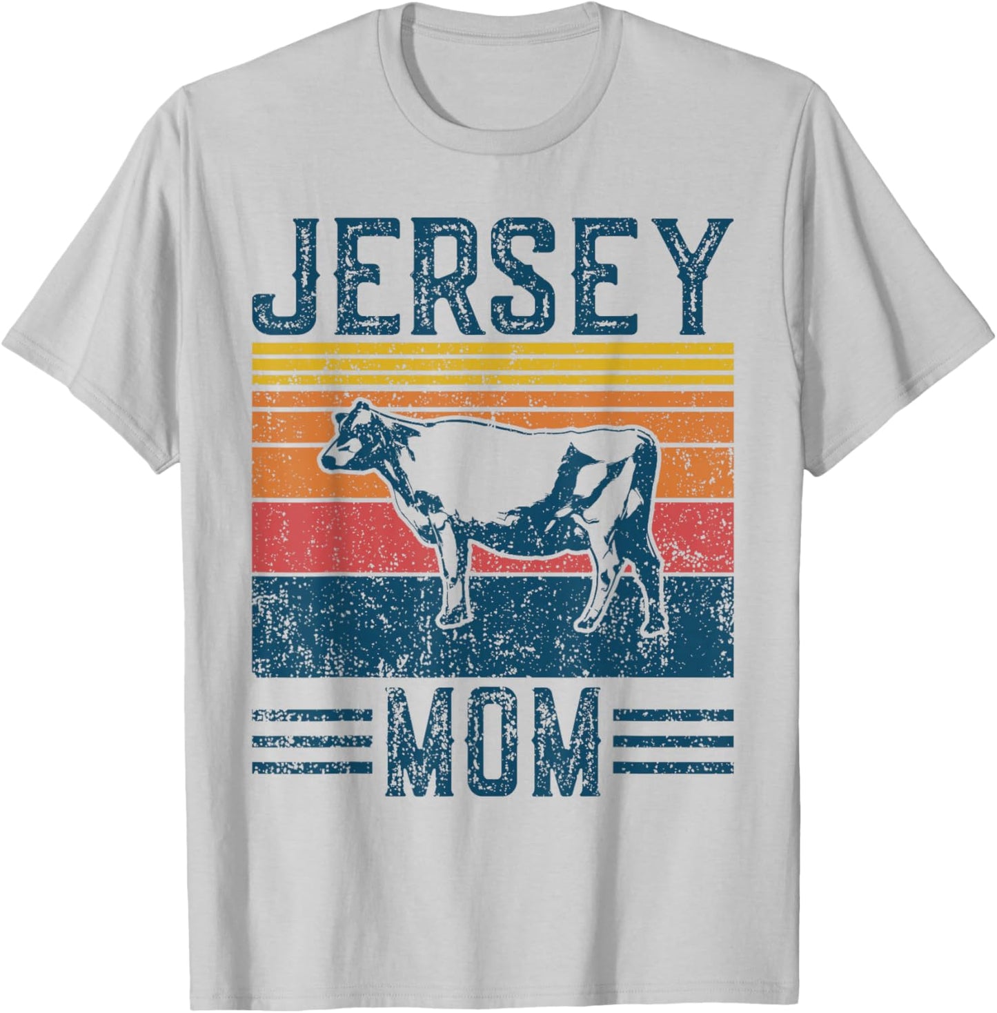 Best Cow Mom Women - Vintage Cattle Jersey T-Shirt - T-Shirt | Ash