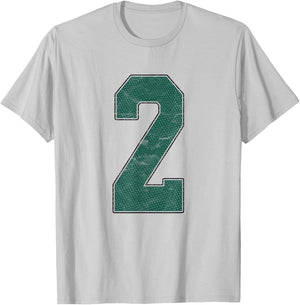 Number 2 Numbered Uniform Sports Team Jersey 2nd Birthday T-Shirt - T-Shirt | Ash