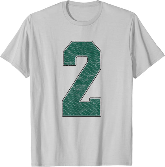 Number 2 Numbered Uniform Sports Team Jersey 2nd Birthday T-Shirt - T-Shirt | Ash