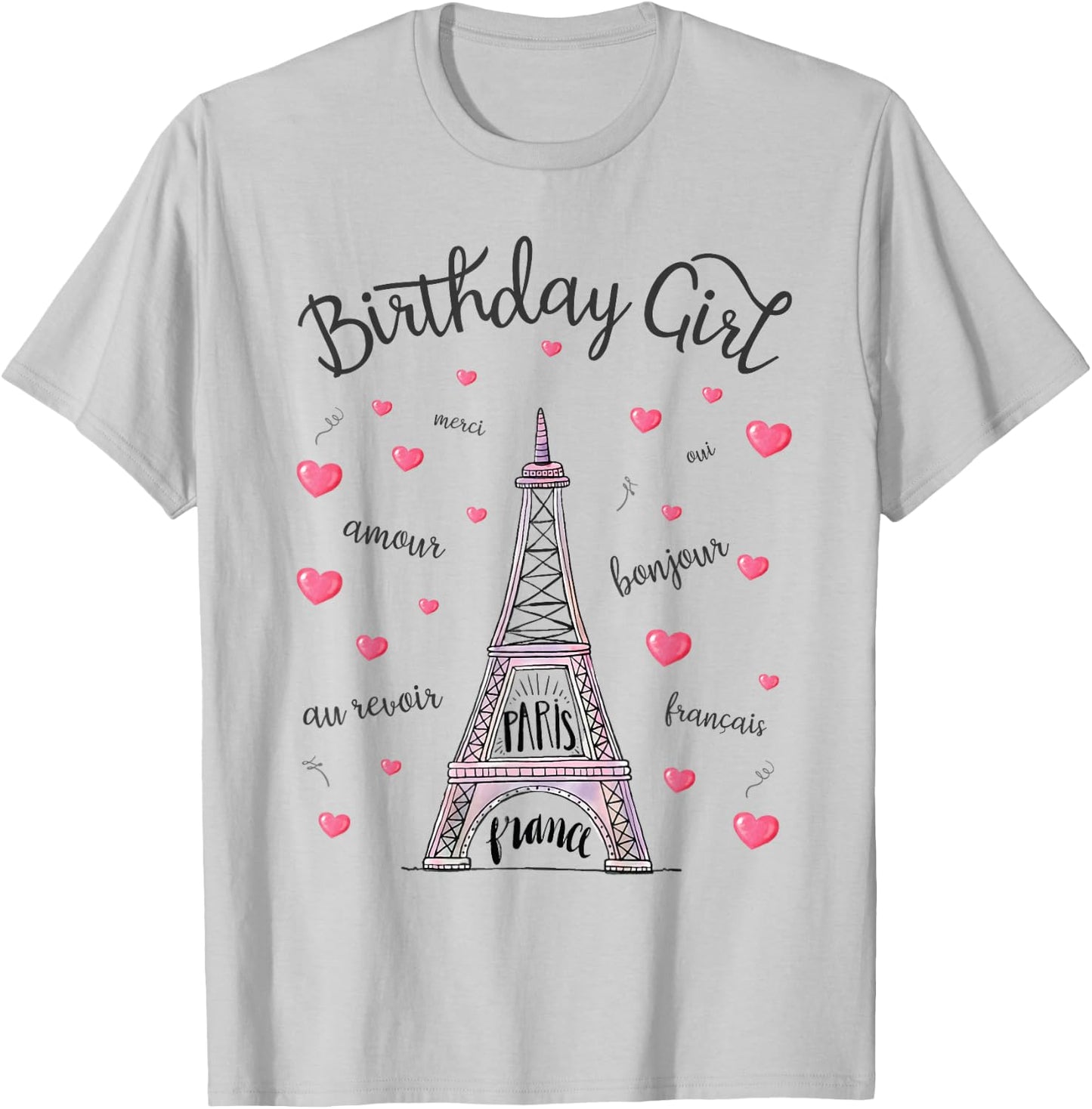Birthday Girl Paris Themed Birthday Party Eiffel Tower T-Shirt - T-Shirt | Ash