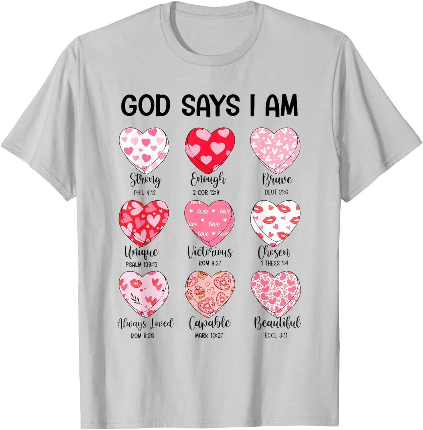 God Says I am Valentine Funny Christian Jesus Religious T-Shirt - T-Shirt | Ash