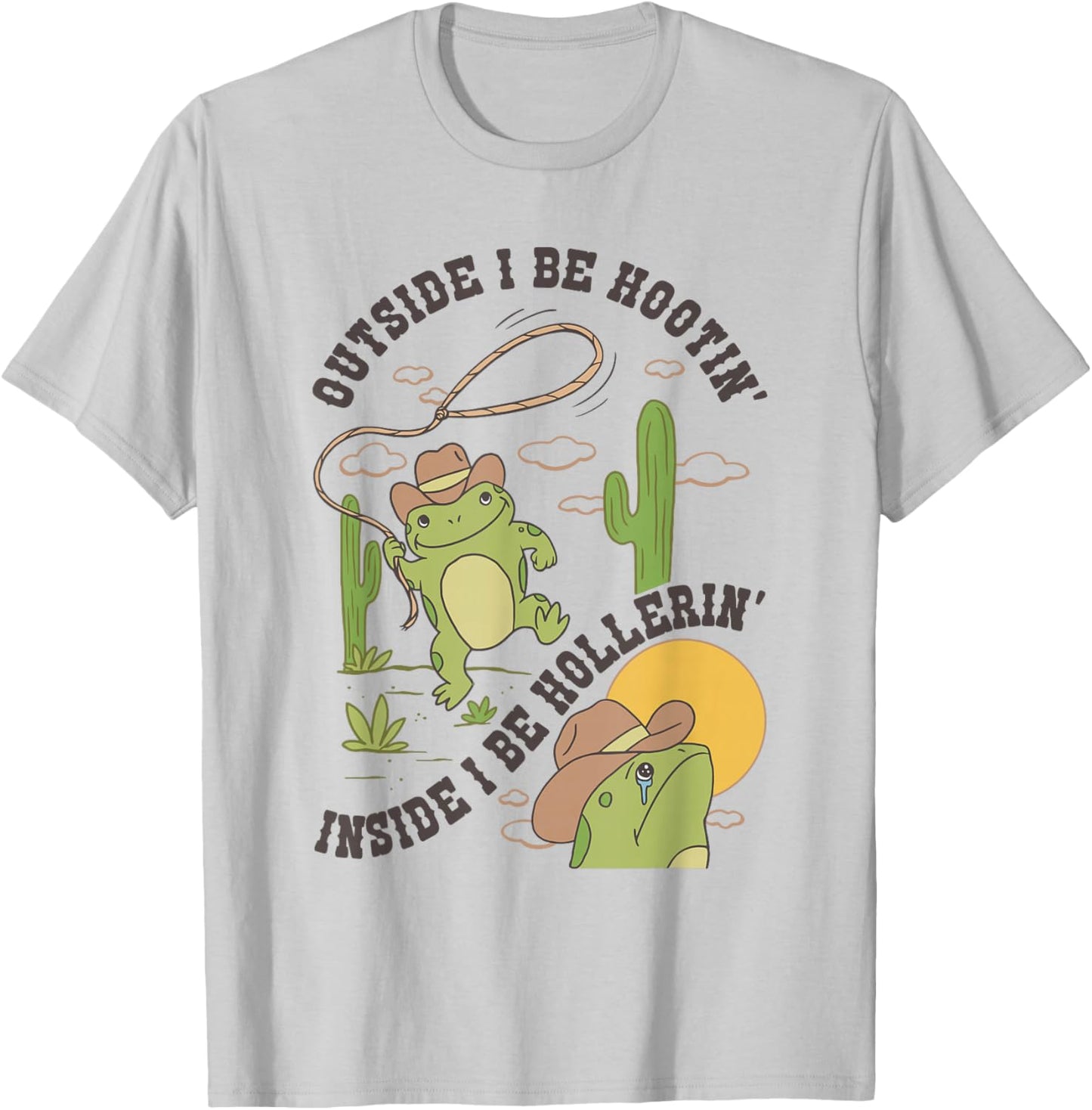 On The Outside I'm Hootin' On The Inside I'm Hollerin' T-Shirt - T-Shirt | Ash