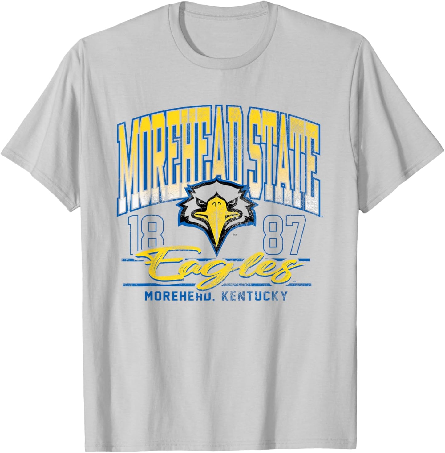 Morehead State Eagles Kicking It White Officially Licensed T-Shirt - T-Shirt | Ash