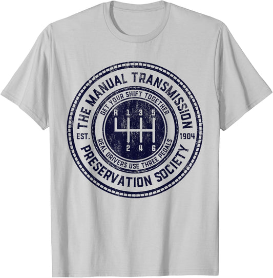 The Manual Transmission Preservation Society Vintage T-Shirt - T-Shirt | Ash