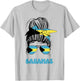 Bahamas Women Messy Bun, Proud Bahamas Flag For Girls T-Shirt - T-Shirt | Ash