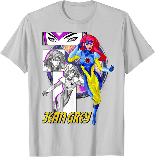 Marvel X-Men Jean Grey Collage Panel Logo T-Shirt - T-Shirt | Ash