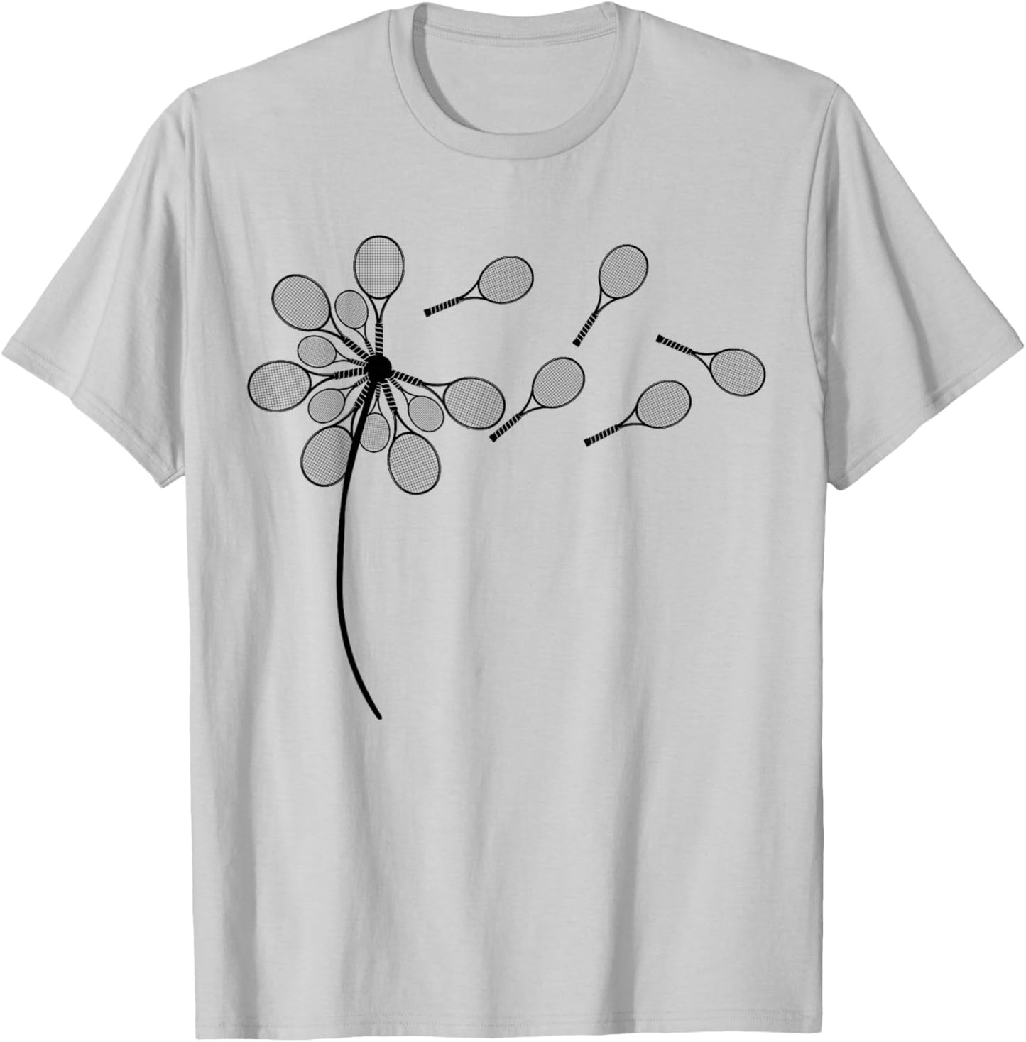 Dandelion Tennis Racket Shirt for Tennis Player T-Shirt - T-Shirt | Ash