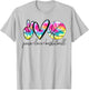 Peace Love Basketball Tie Dye Cute Basketball Lover T-Shirt - T-Shirt | Ash