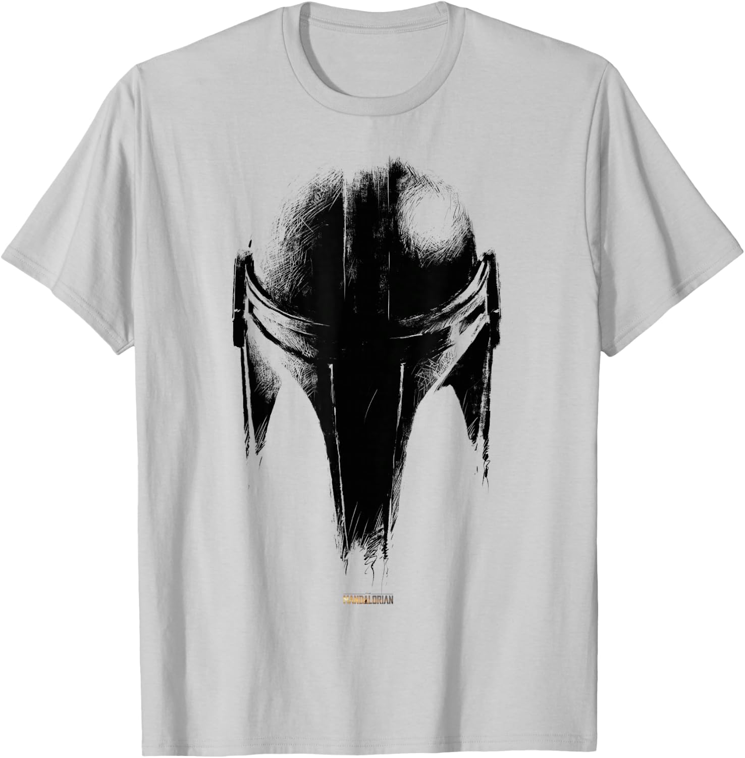 Star Wars The Mandalorian Dark Helmet Sketched T-Shirt - T-Shirt | Ash