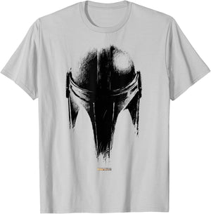 Star Wars The Mandalorian Dark Helmet Sketched T-Shirt - T-Shirt | Ash