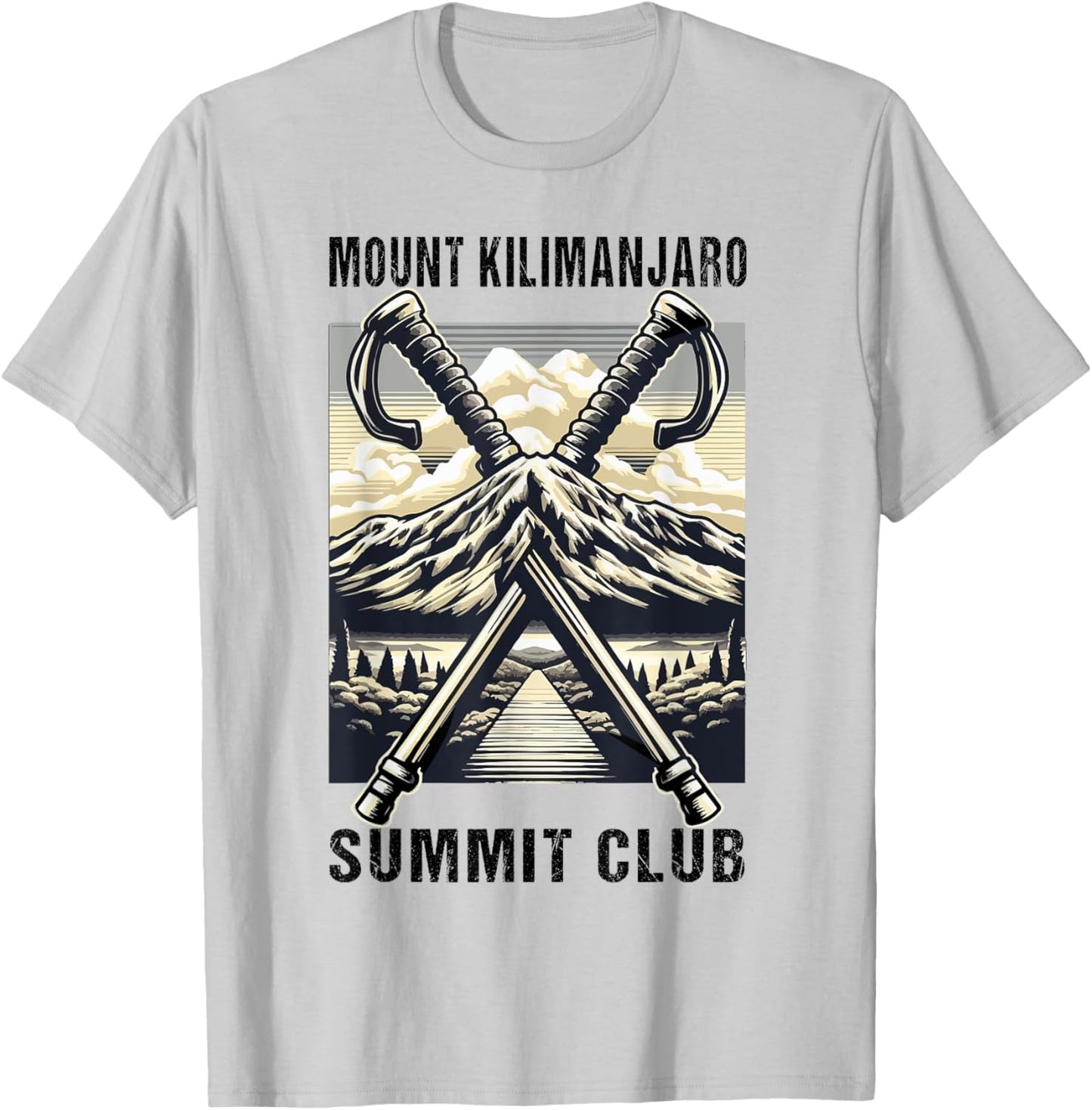 Climbed Mount Kilimanjaro Summit Club Hike Tanzania T-Shirt - T-Shirt | Ash