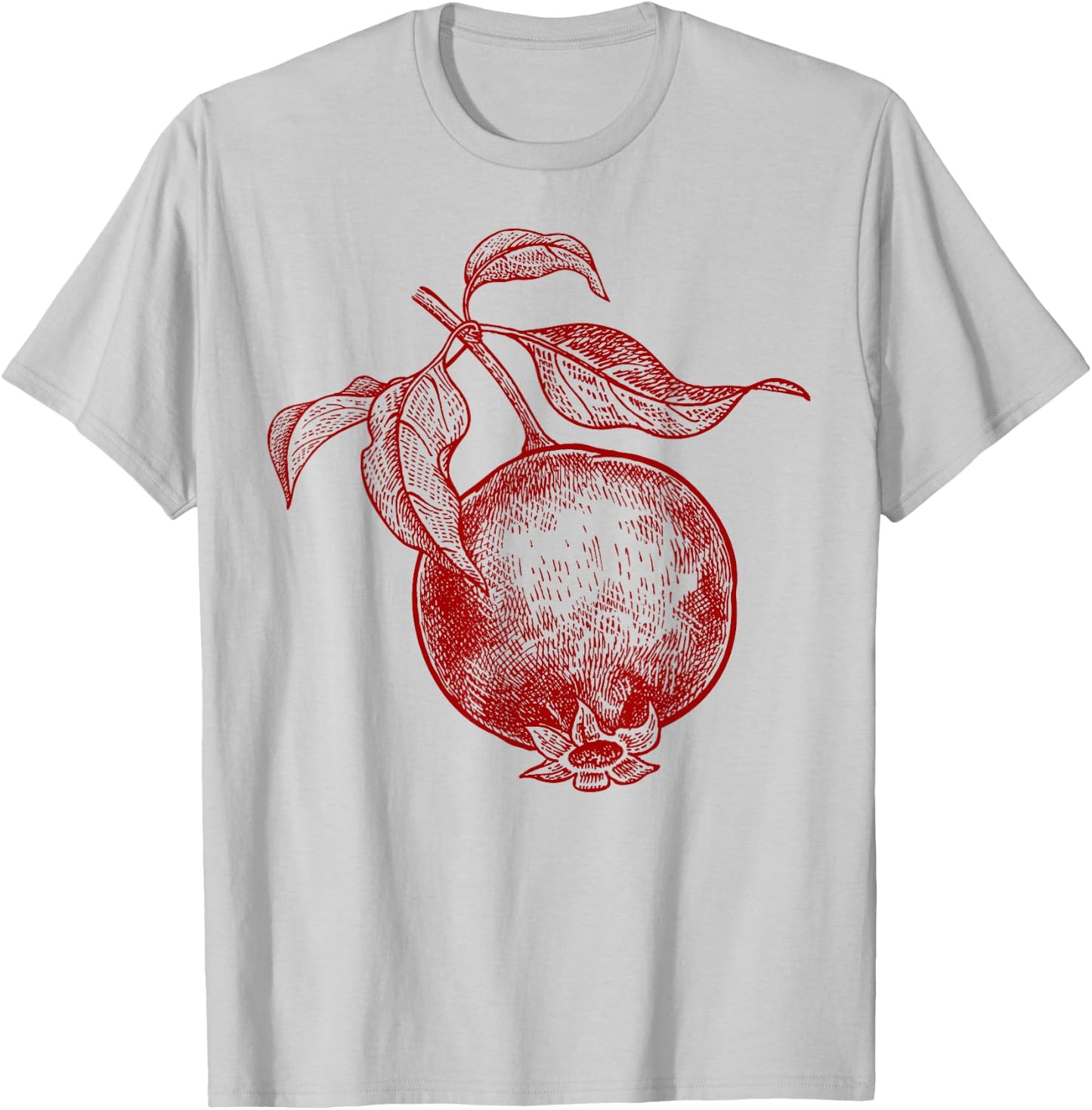 Pomegranate Fruit Retro Vintage Graphics - Pomegranate T-Shirt - T-Shirt | Ash