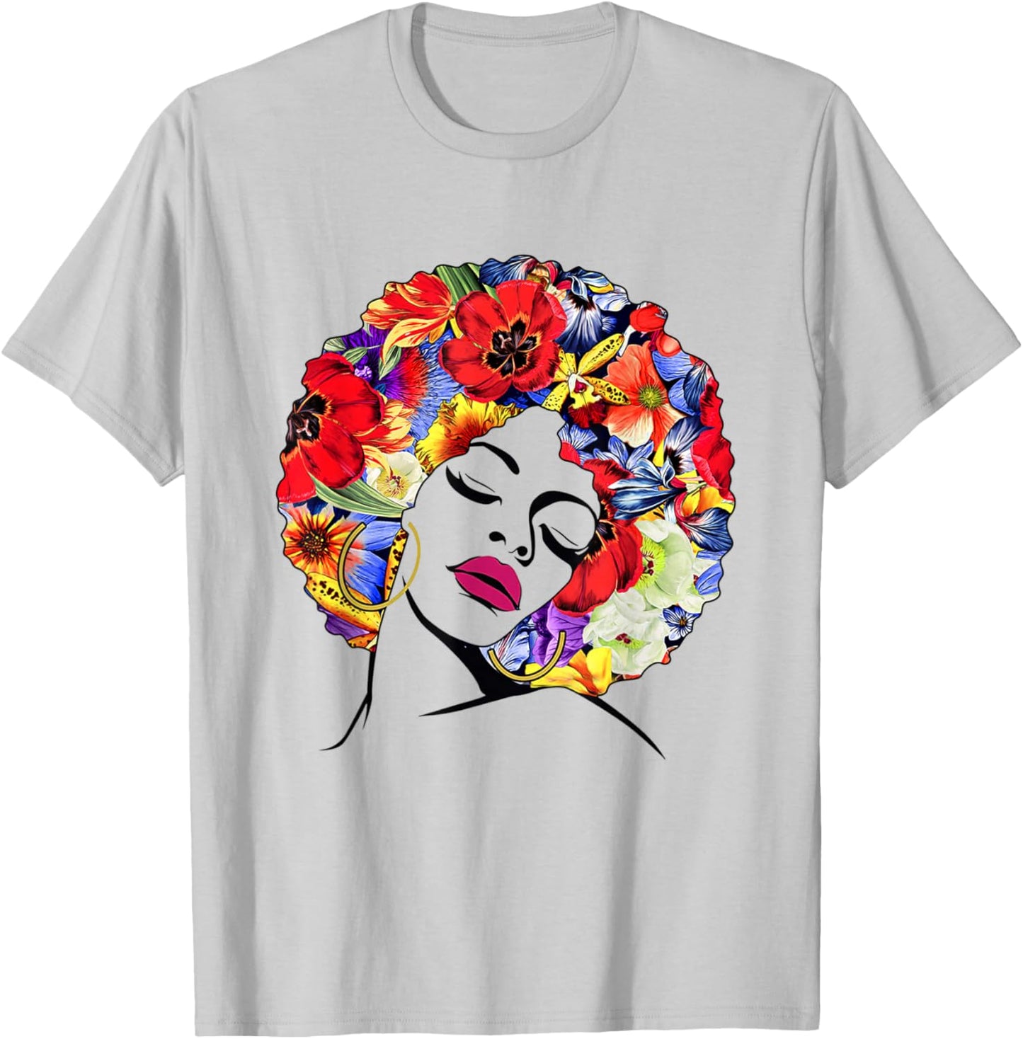 Afro Hair Natural Black History Juneteenth Pride T-Shirt - T-Shirt | Ash