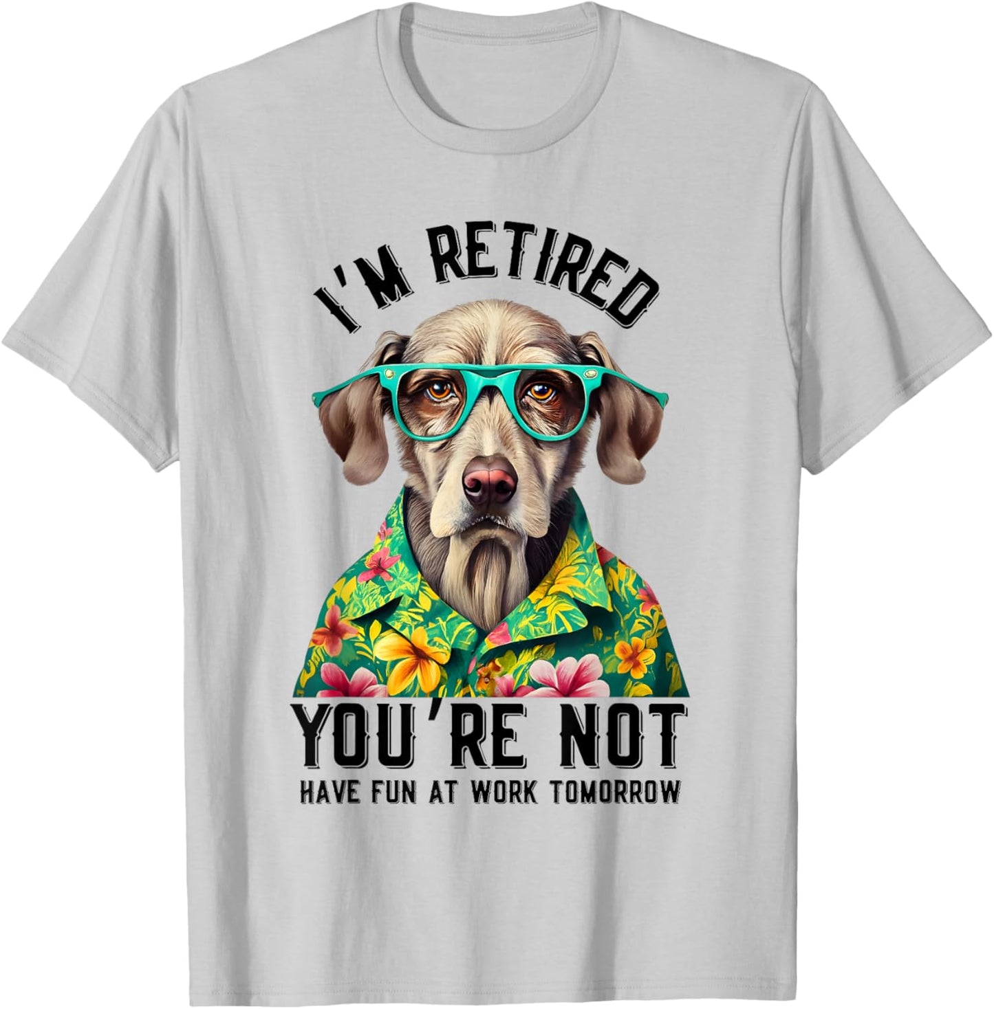 Funny Dog Retirement 2025 Designs by Luna - Retirement - Grey, Small - Classic Fit, Short Sleeve - Humorous Graphic Design - Adults, Retirees, Men T-Shirt - T-Shirt | Ash