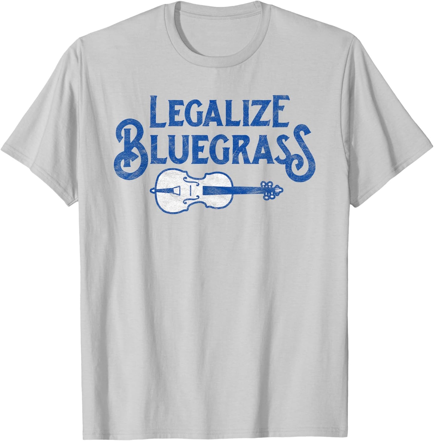 Legalize bluegrass! Funny Vintage Fiddle Violin Graphic T-Shirt - T-Shirt | Ash