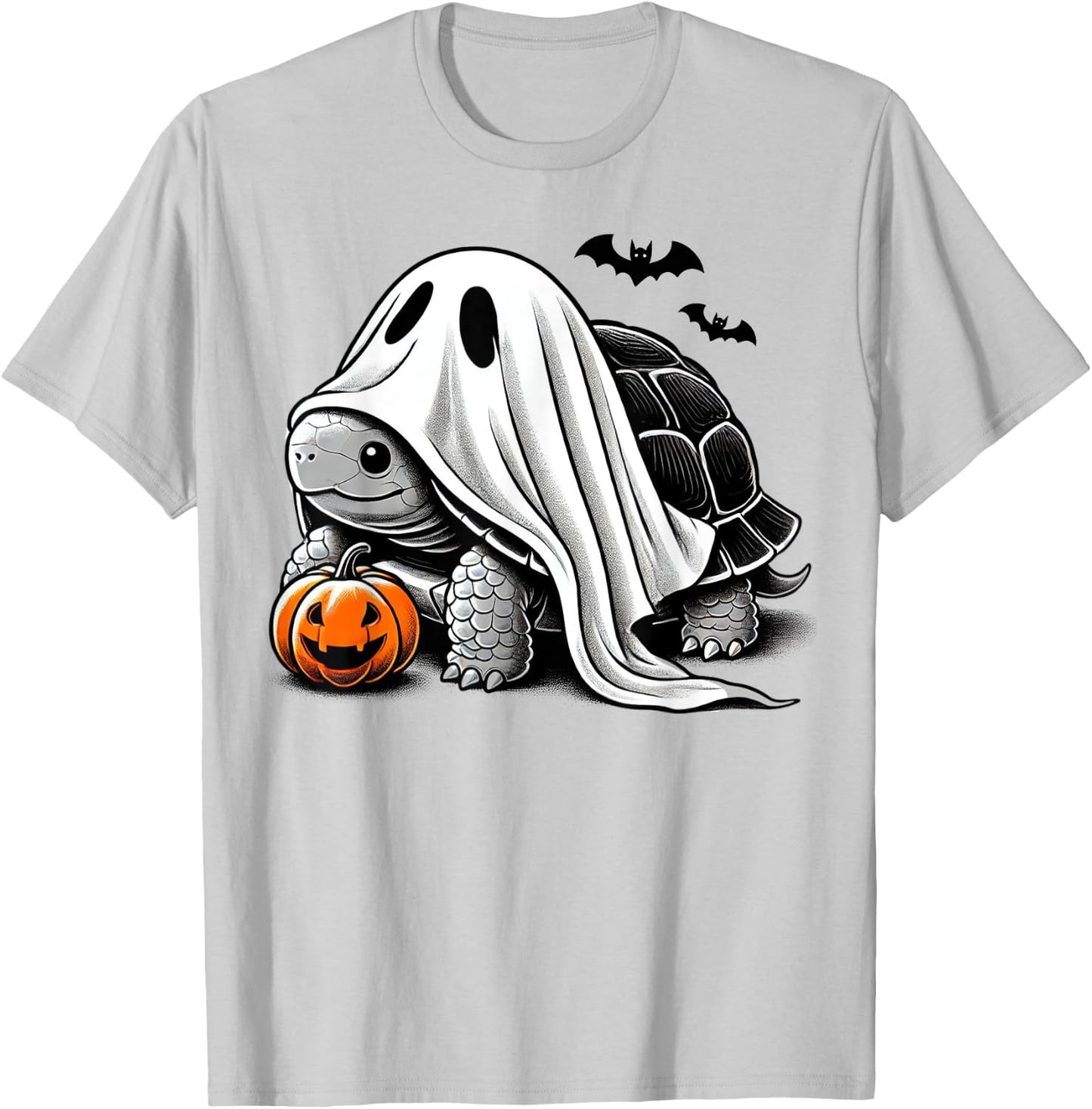 Halloween Turtle Ghost Pumpkin Costume Terrapin Tortoise T-Shirt - T-Shirt | Ash