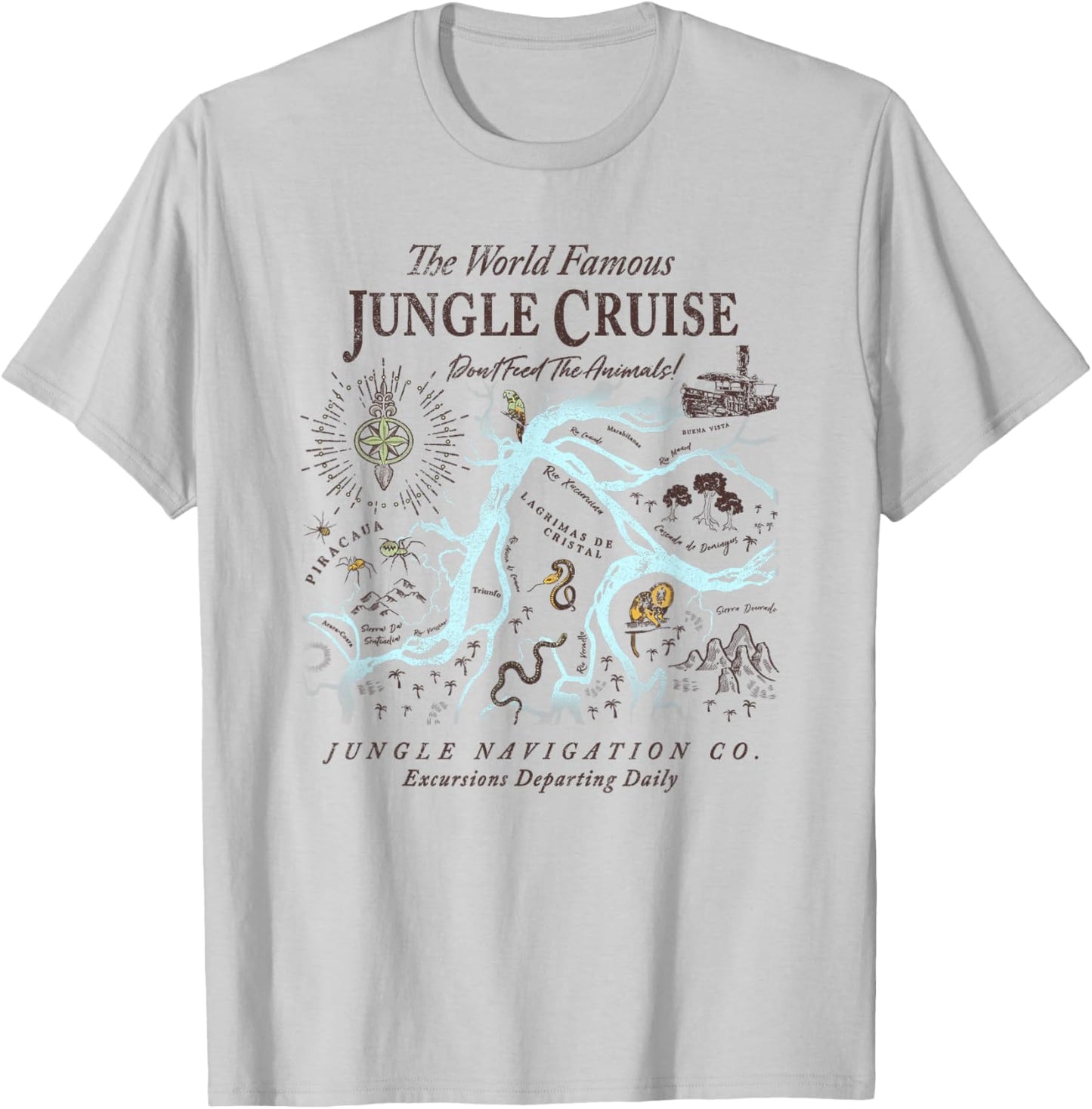Disney Jungle Cruise World Famous Excursions Departing Daily Short Sleeve T-Shirt - T-Shirt | Ash