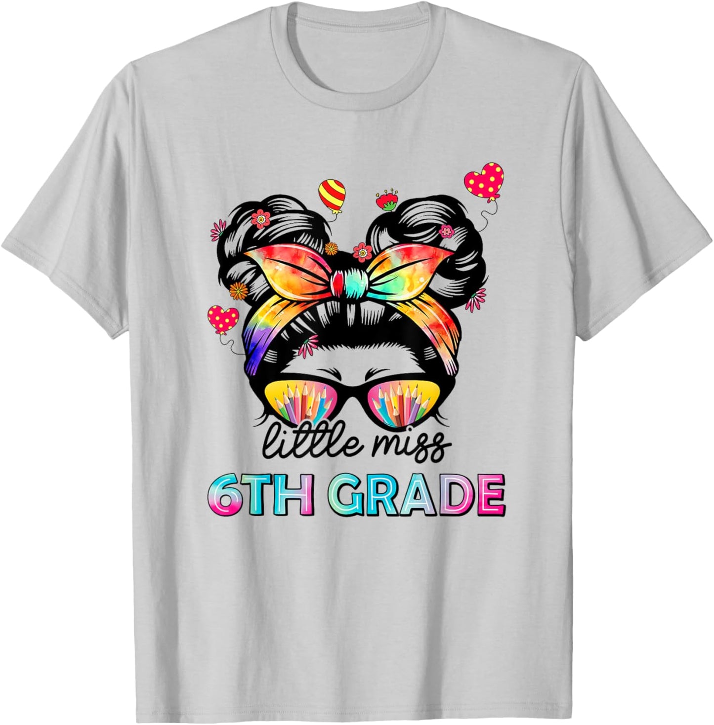 Little Miss Sixth Grade Back To School 6th Grade Girls T-Shirt - T-Shirt | Ash