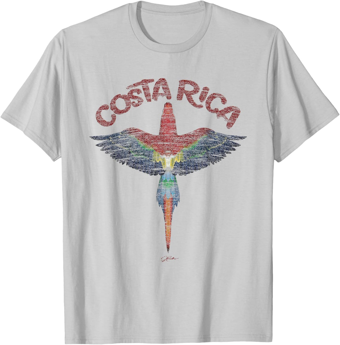 JCombs: Costa Rica Scarlet Macaw T-Shirt - T-Shirt | Ash