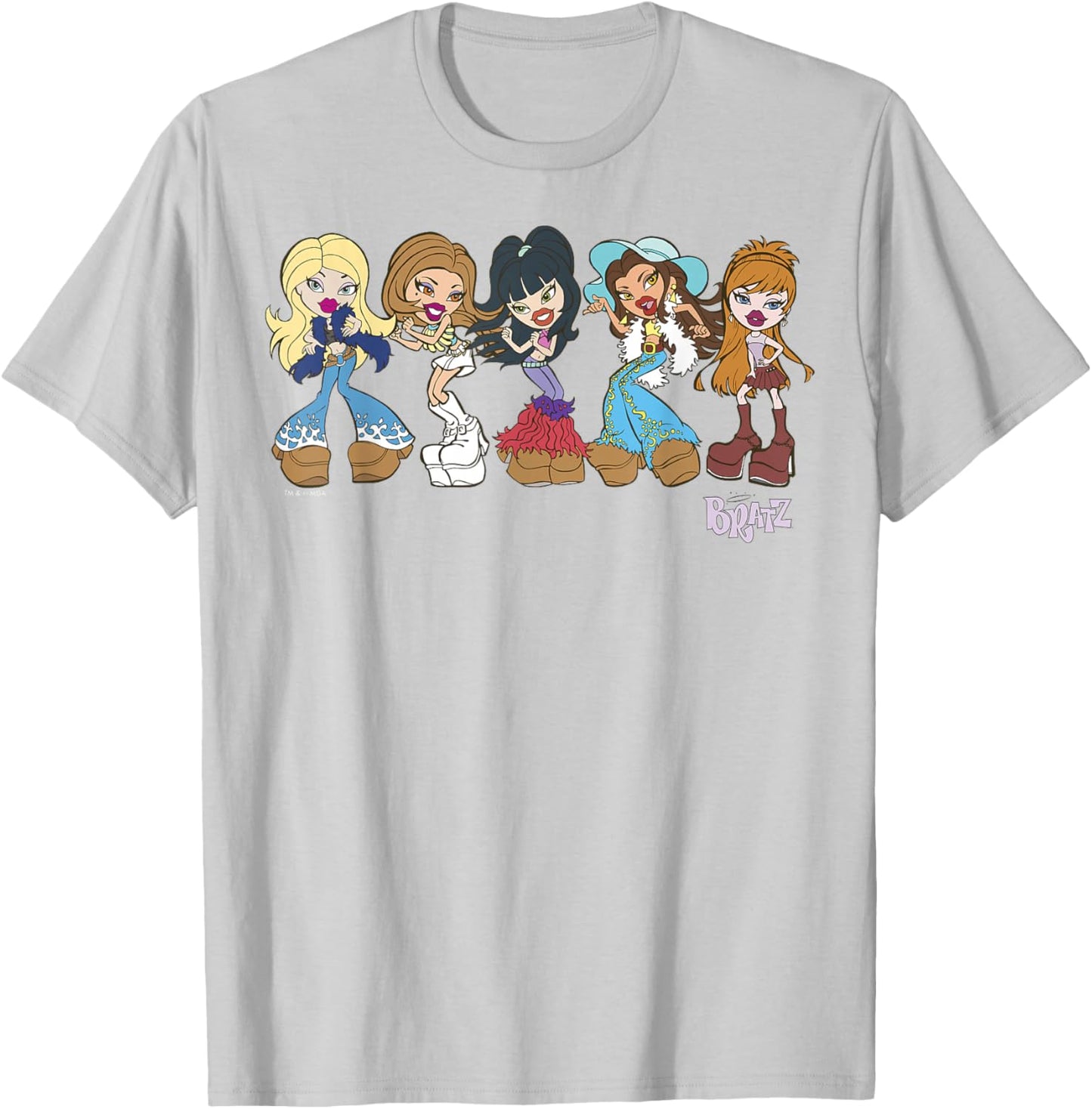Bratz Group Shot Dancing Line Up T-Shirt - T-Shirt | Ash