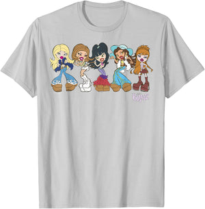 Bratz Group Shot Dancing Line Up T-Shirt - T-Shirt | Ash