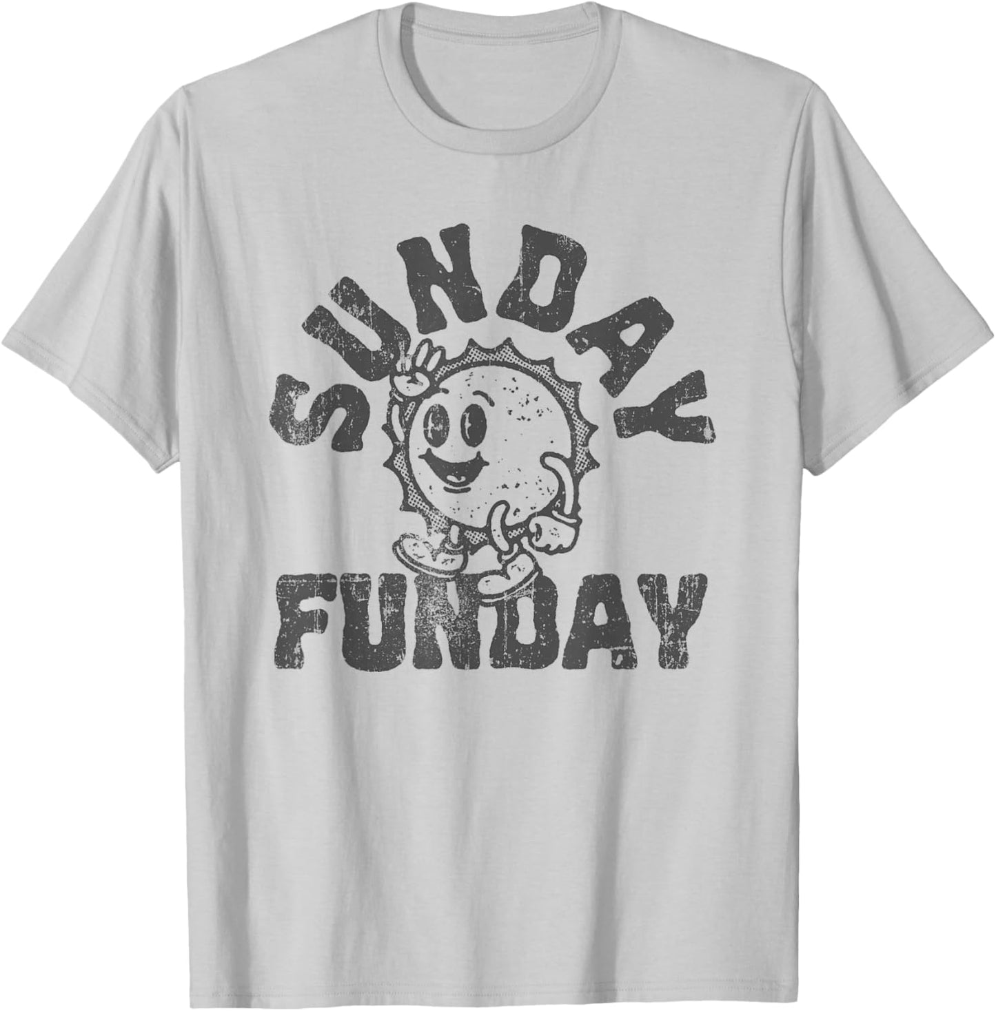 Fun Sunday Football Funday Cute Vintage Sun T-Shirt - T-Shirt | Ash