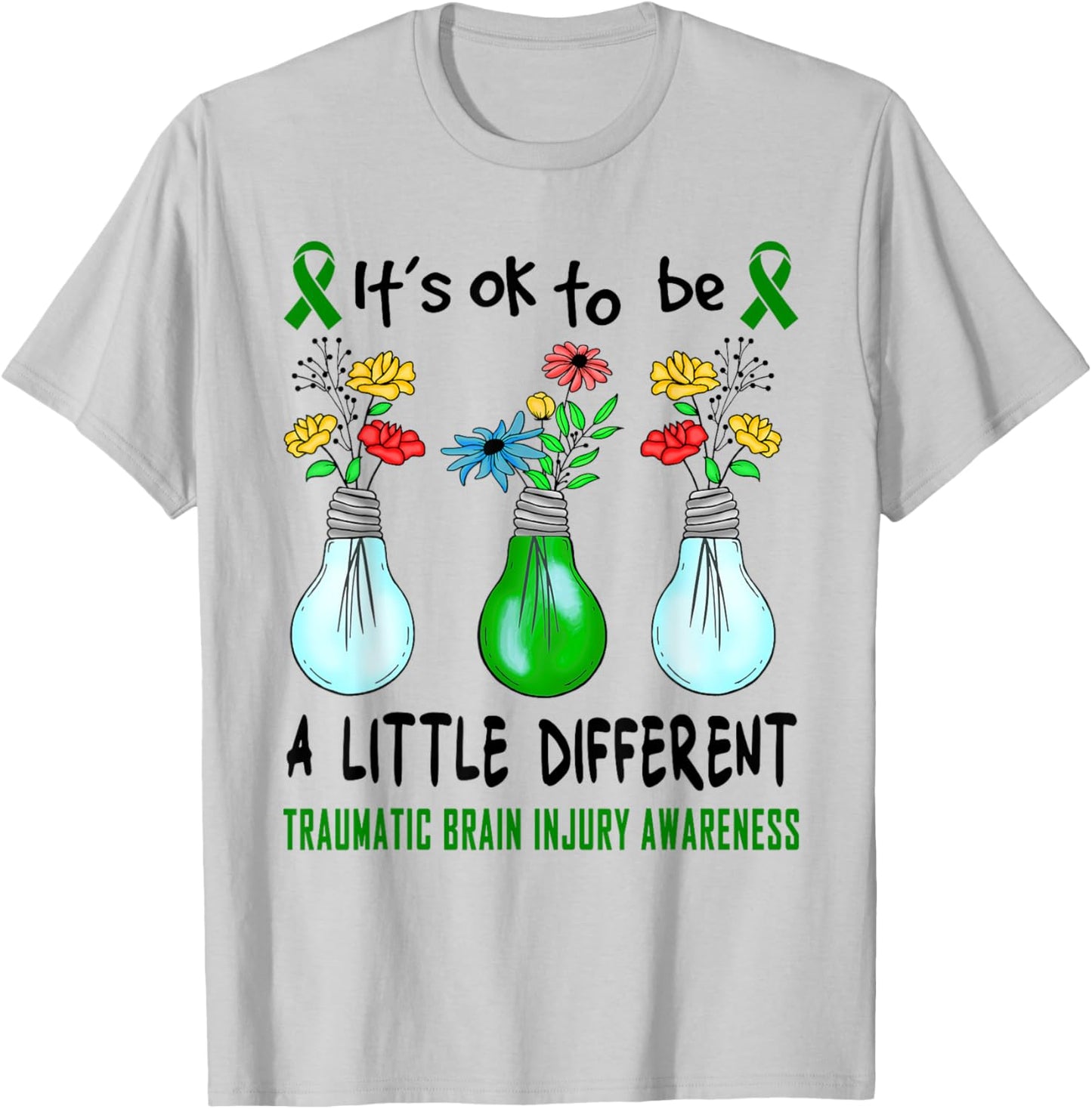 It's Ok To Be A Little Different Traumatic Brain Injury TBI T-Shirt - T-Shirt | Ash