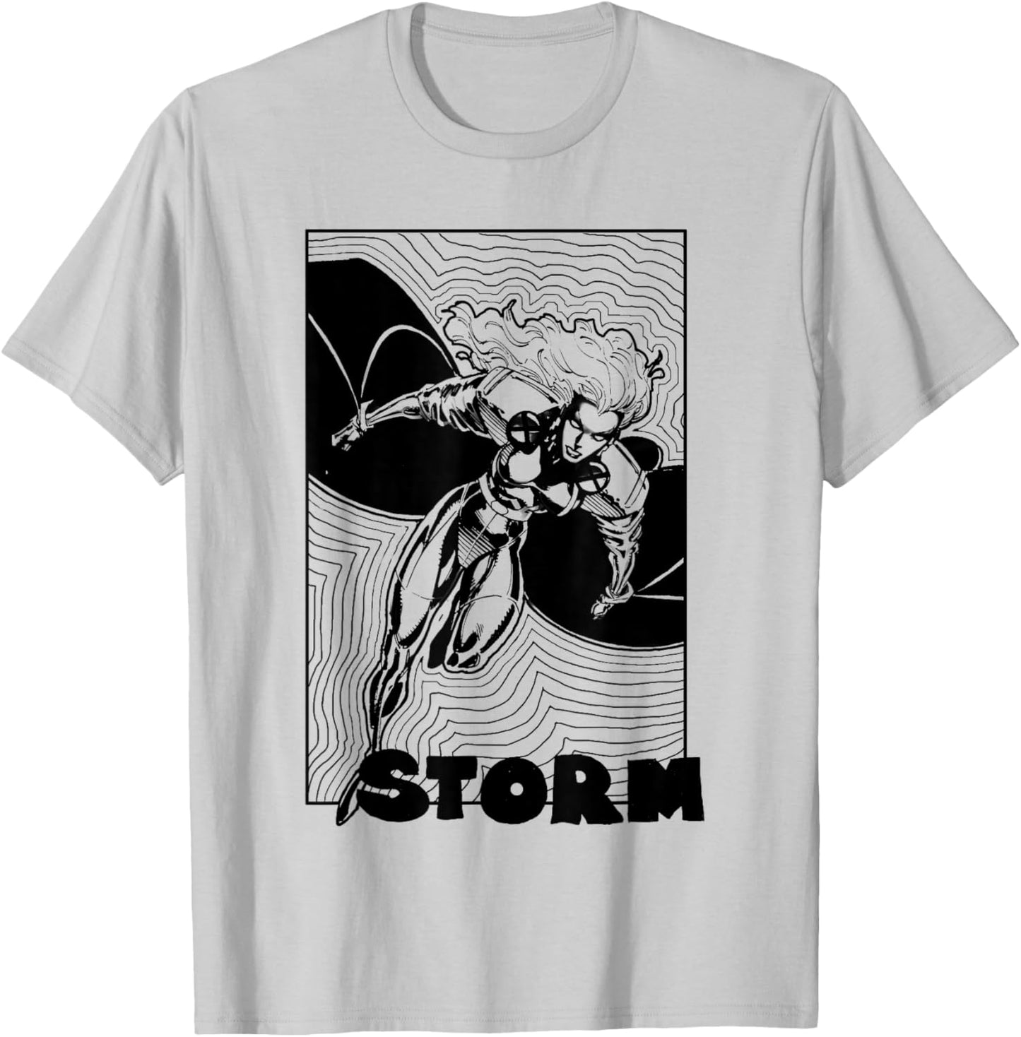 Marvel X-Men Storm Trippy Lines Retro Poster T-Shirt - T-Shirt | Ash
