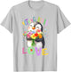 Penguin with Flowers Cute Penguins Funny Sea Animal Daughter T-Shirt - T-Shirt | Ash