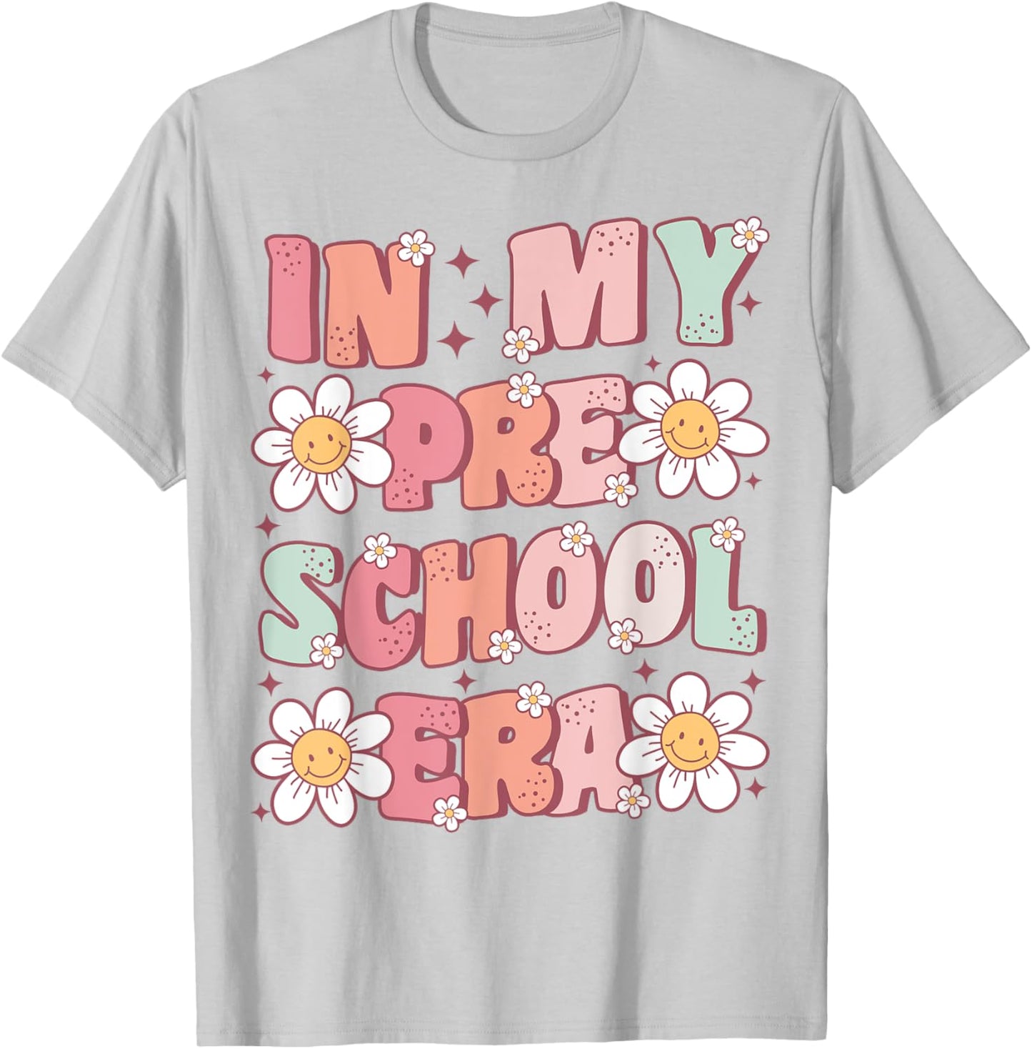 In My Preschool Era Retro Cute Groovy Pre K Back to School T-Shirt - T-Shirt | Ash