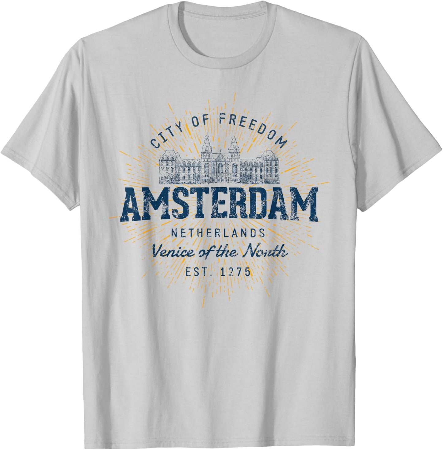 Netherlands Vintage Amsterdam Retro T-Shirt - T-Shirt | Ash