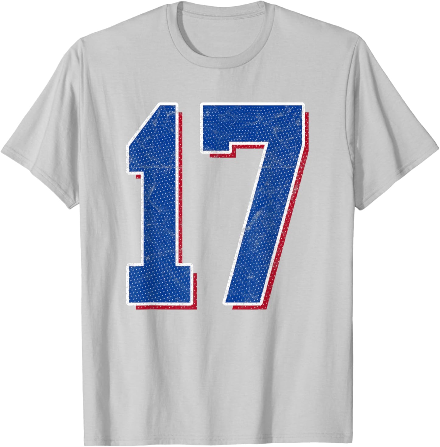 Number 17 Numbered Uniform Sports Team Jersey 17th Birthday T-Shirt - T-Shirt | Ash