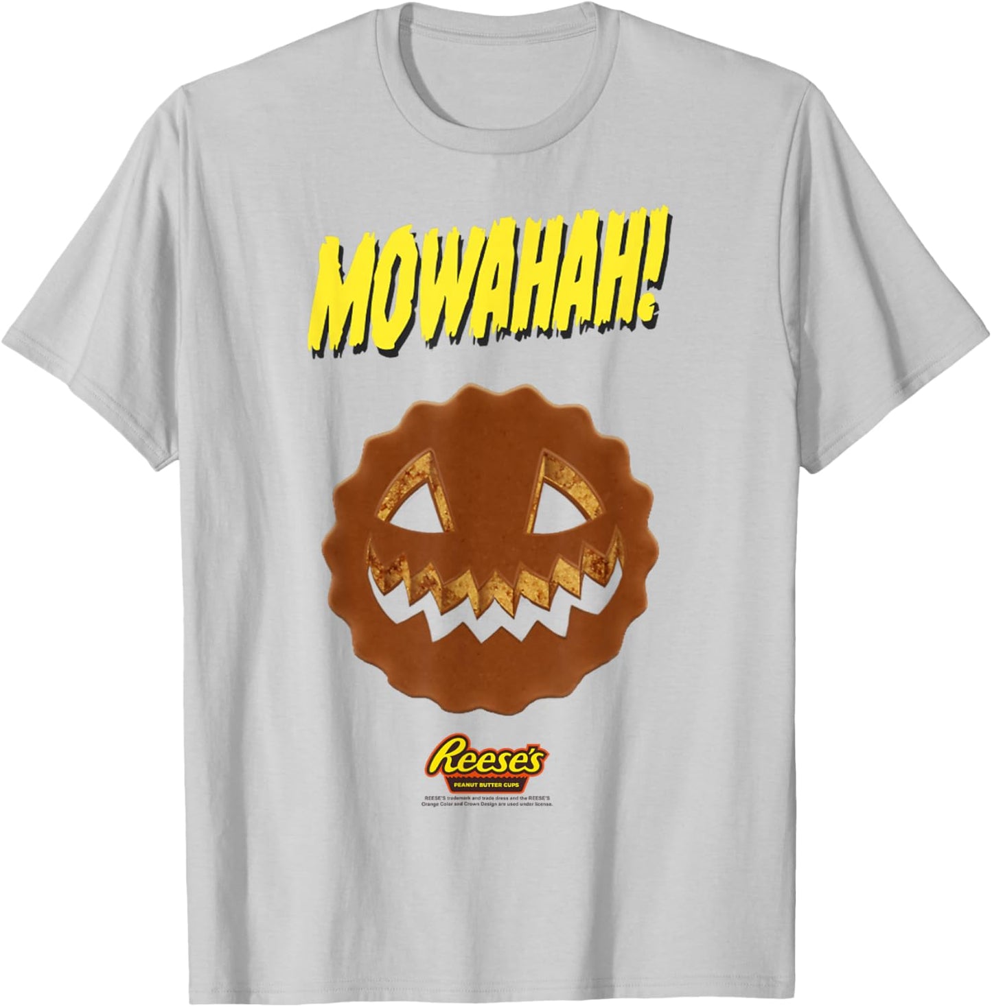 Reese's Halloween Chocolate Jack O' Lantern Mowahah! T-Shirt - T-Shirt | Ash