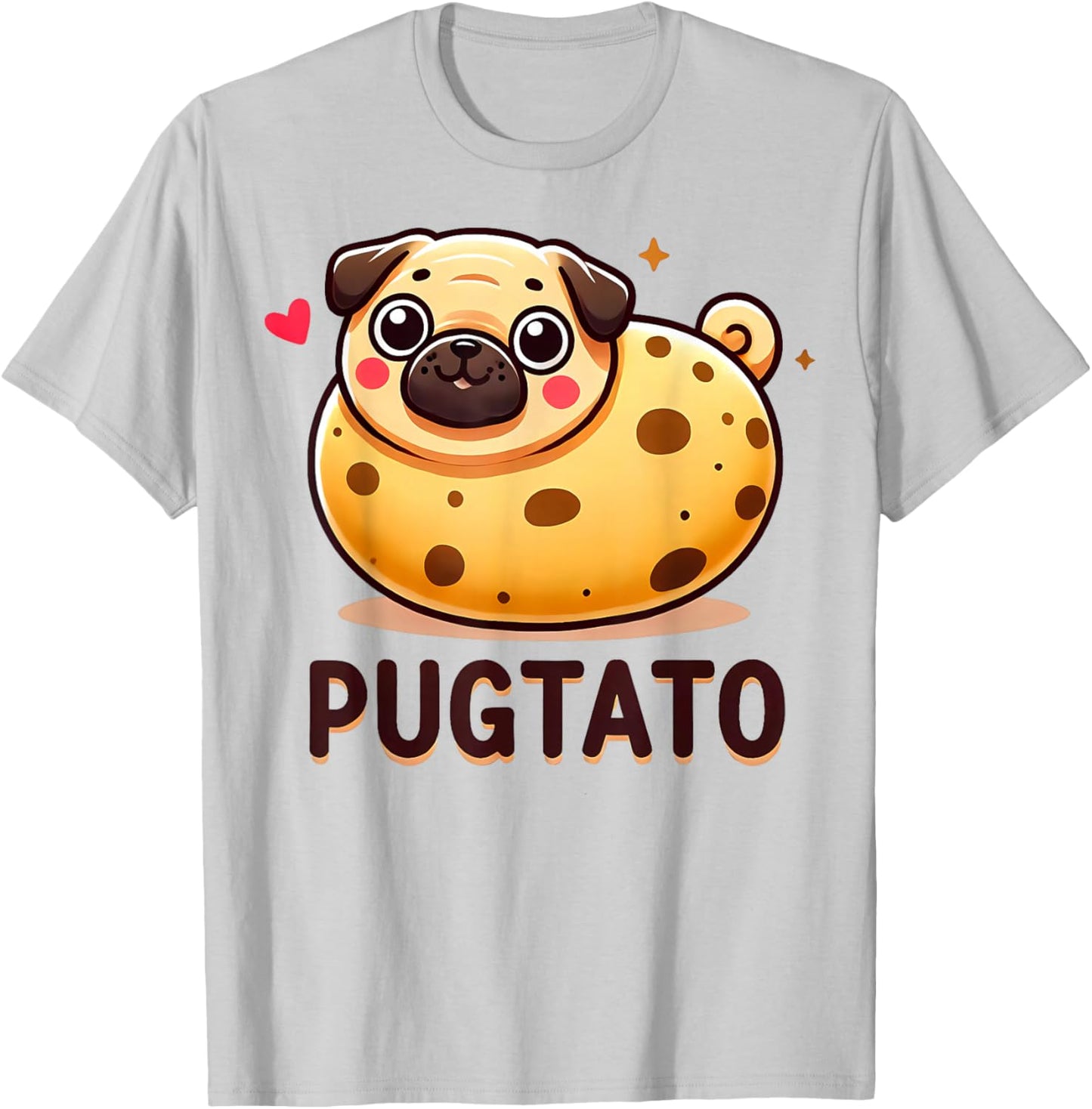 Pugtato Funny Pug Potato Dog Lover Pun Women Girls Kids T-Shirt - T-Shirt | Ash