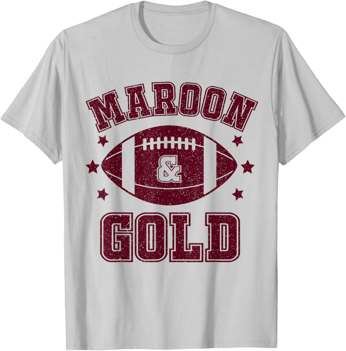On Gameday Football We Wear Maroon And Gold School Spirit T-Shirt - T-Shirt | Ash