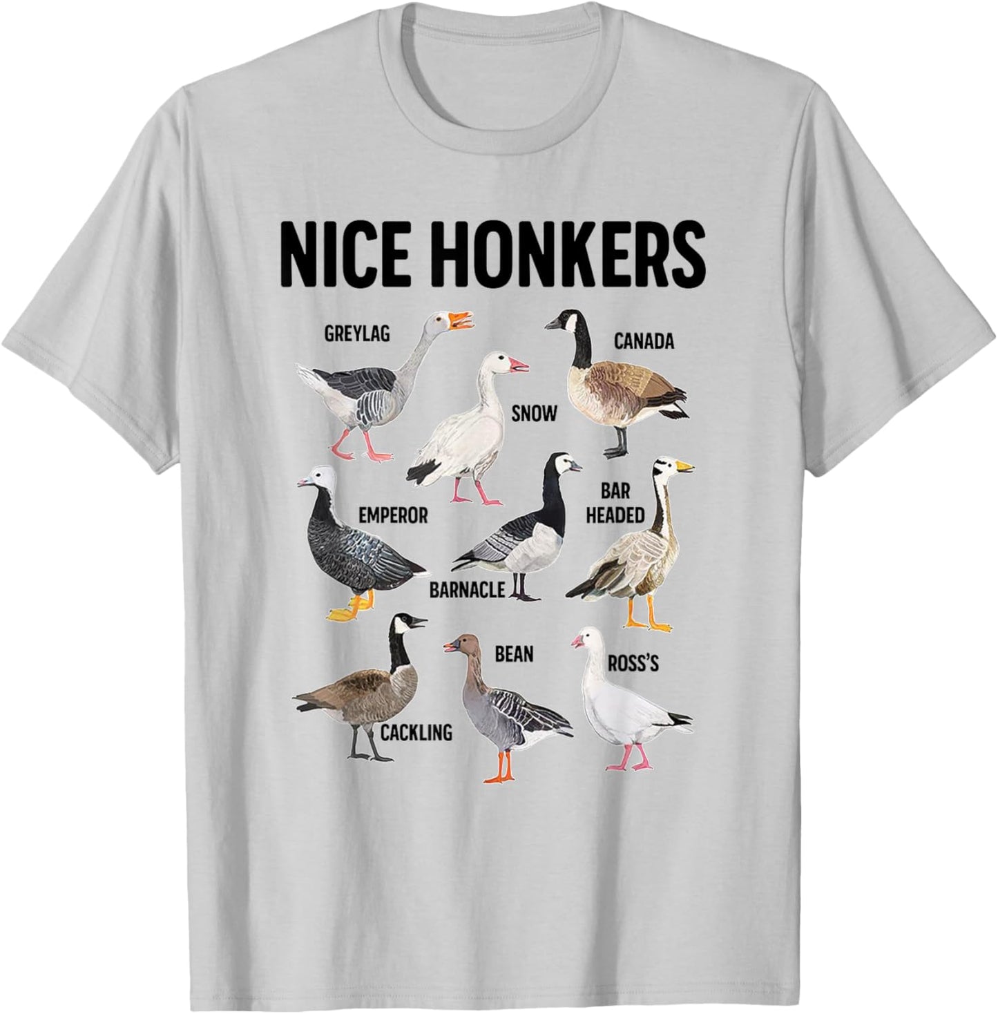 Nice Honker Pun Adult Joke Funny Bird Lover Birdwatcher T-Shirt - T-Shirt | Ash