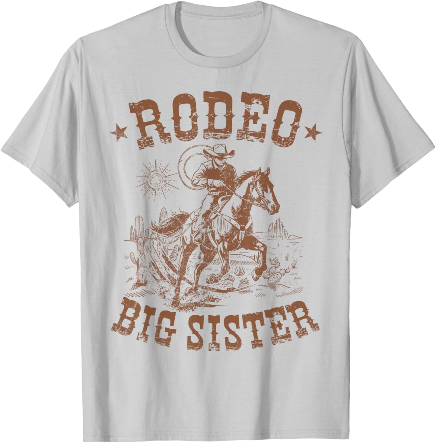 Rodeo Big Sister Western Cowboy Birthday Family Matching T-Shirt - T-Shirt | Ash