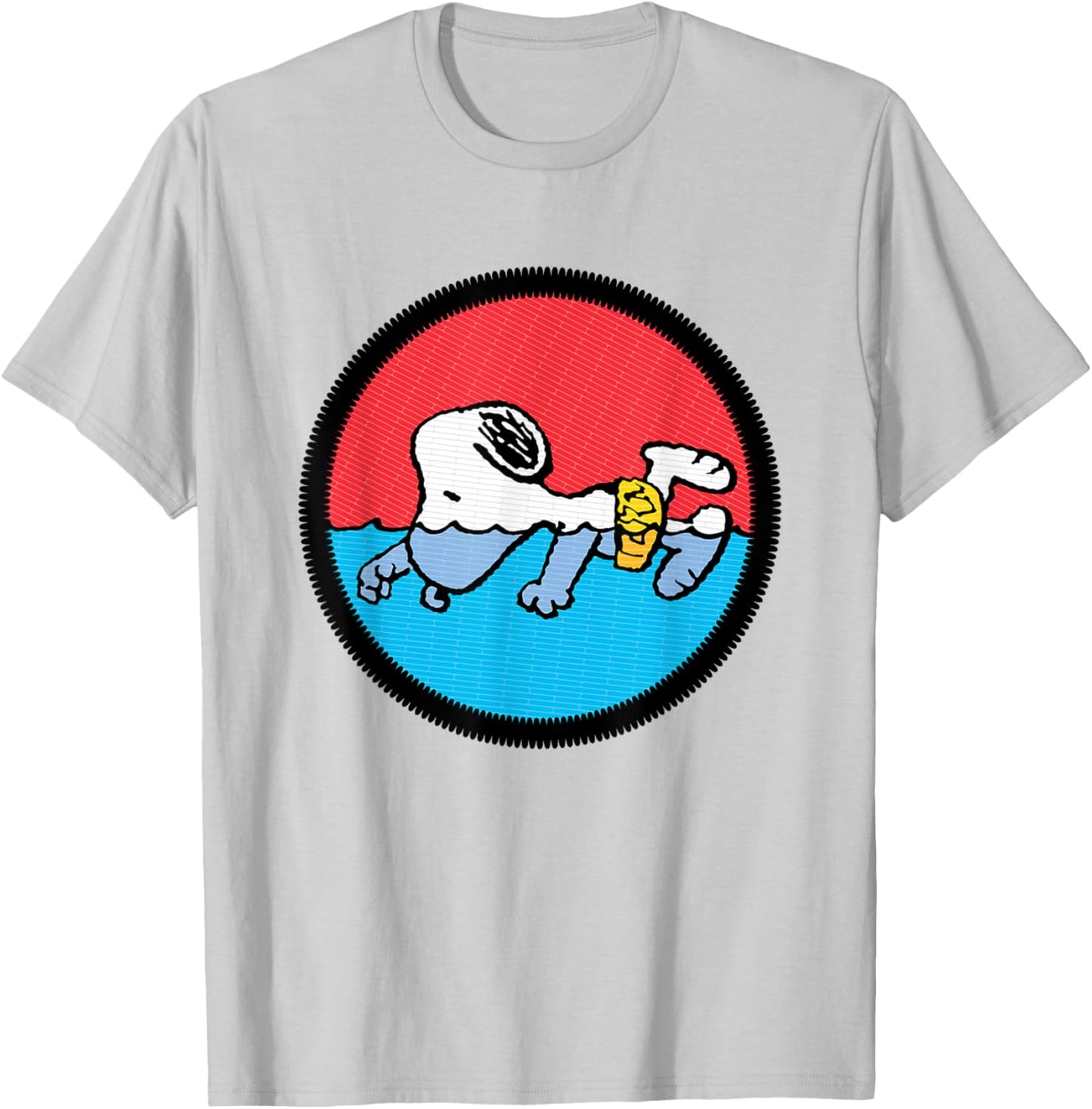 Peanuts Snoopy Swimming T-Shirt - T-Shirt | Ash