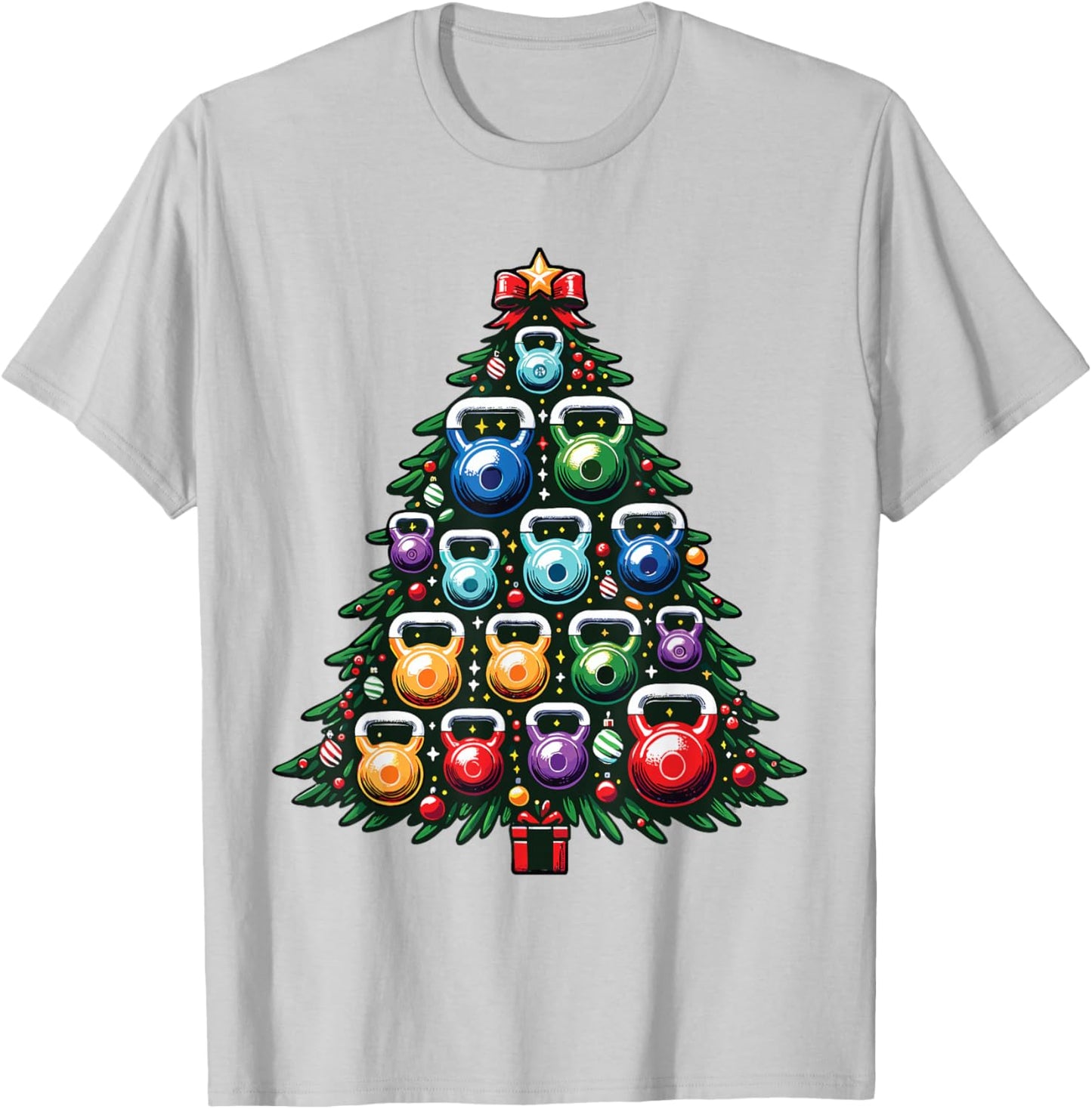 Kettlebell Christmas Workout T-Shirt - T-Shirt | Ash