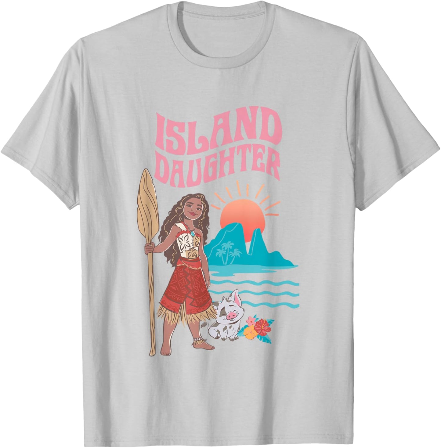 Disney Moana 2 Island Daughter Tropical Panel T-Shirt - T-Shirt | Ash