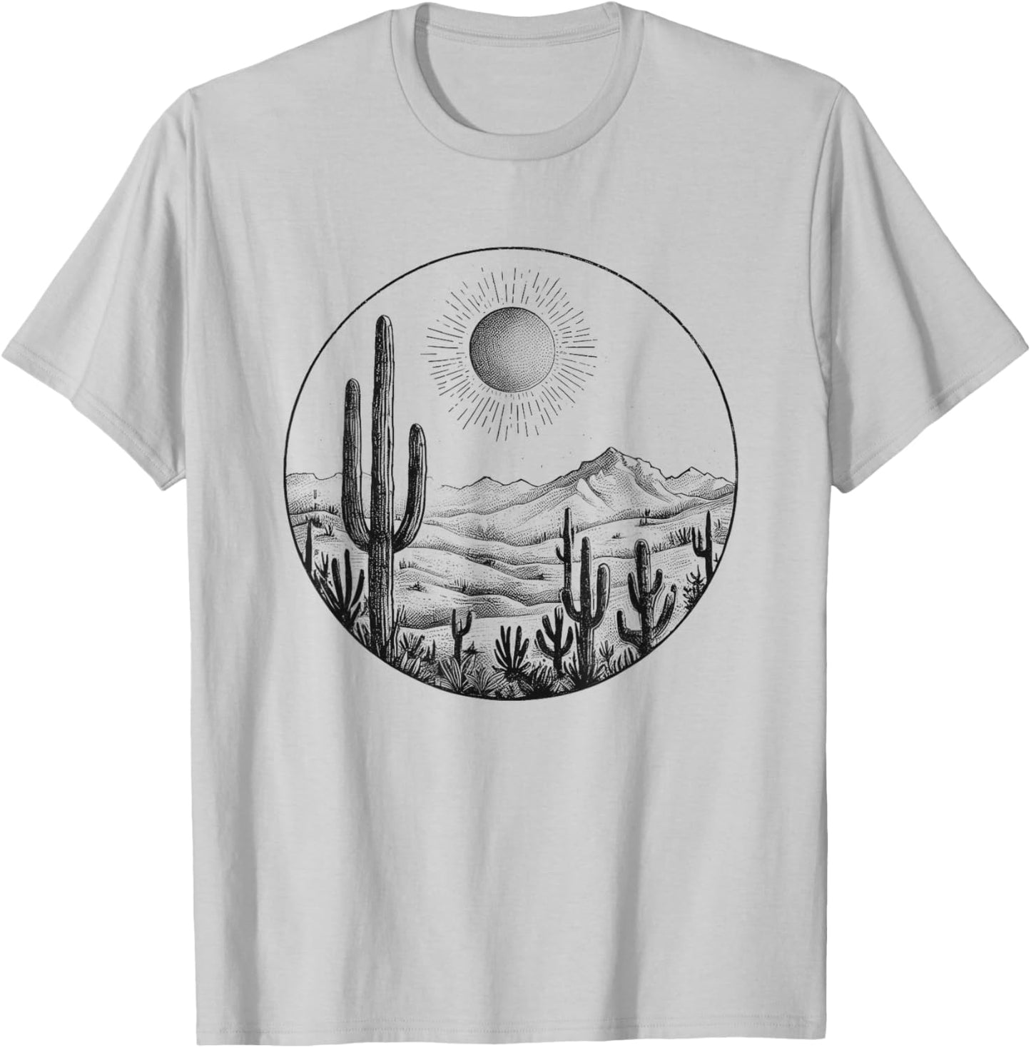Desert Cactus Plants Adventure Arizona Cactus Scene Vintage T-Shirt - T-Shirt | Ash