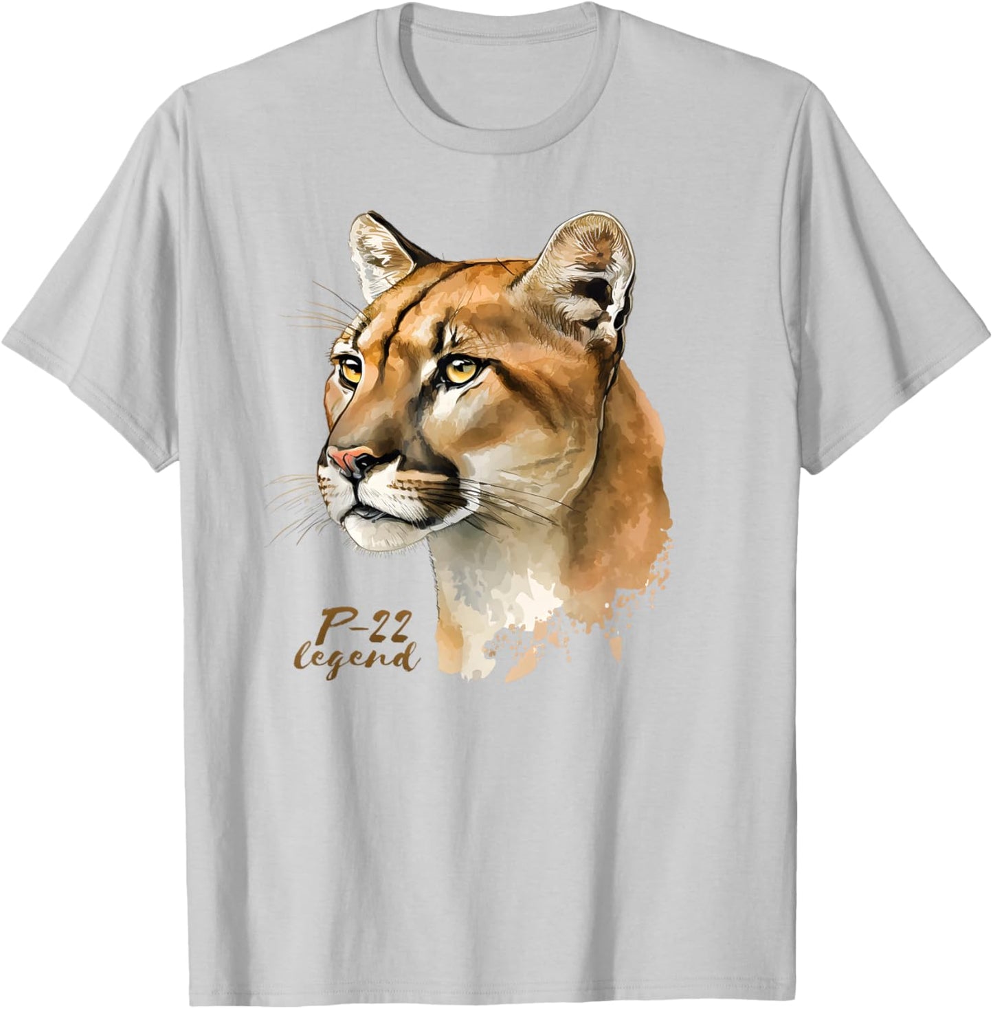 P-22 Mountain Lion Legend California Wildlife P22 Art T-Shirt - T-Shirt | Ash