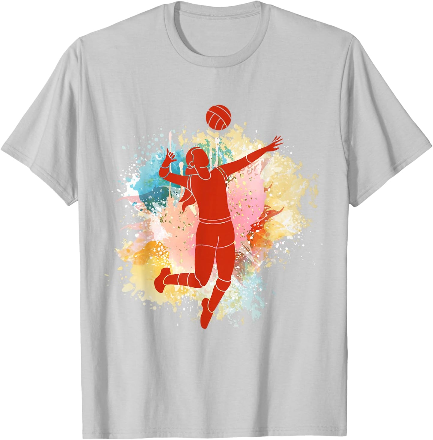 Colorful Volleyball For Teen Girls Volley Ball Player Women T-Shirt - T-Shirt | Ash