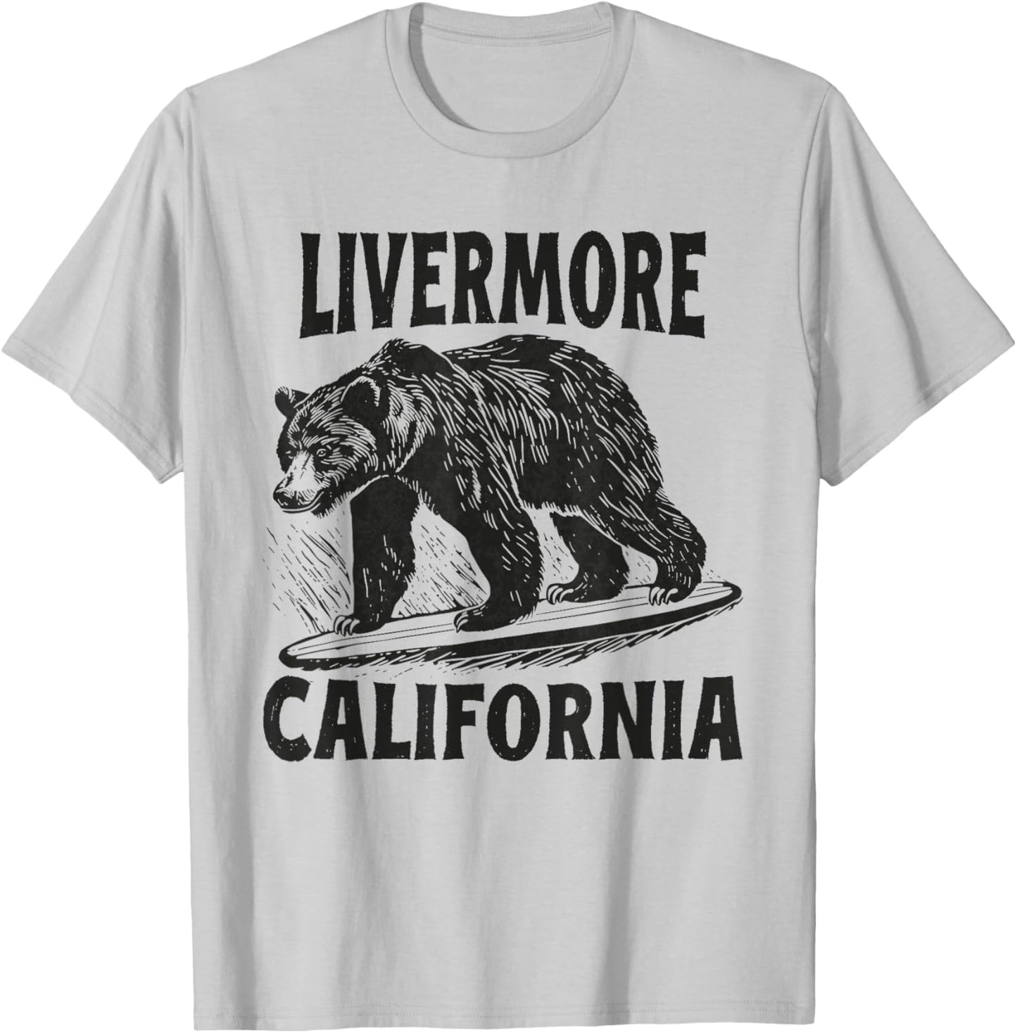 Livermore California CA Retro Surfer Beach Surf Vintage T-Shirt - T-Shirt | Ash
