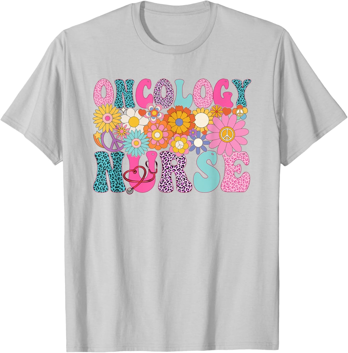 Oncology Nurse Week Groovy Appreciation Day T-Shirt - T-Shirt | Ash