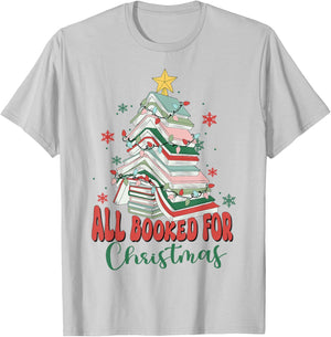 All Booked For Christmas Shirt , teacher Reading Bookworm Men Women Kids T-Shirt - T-Shirt | Ash