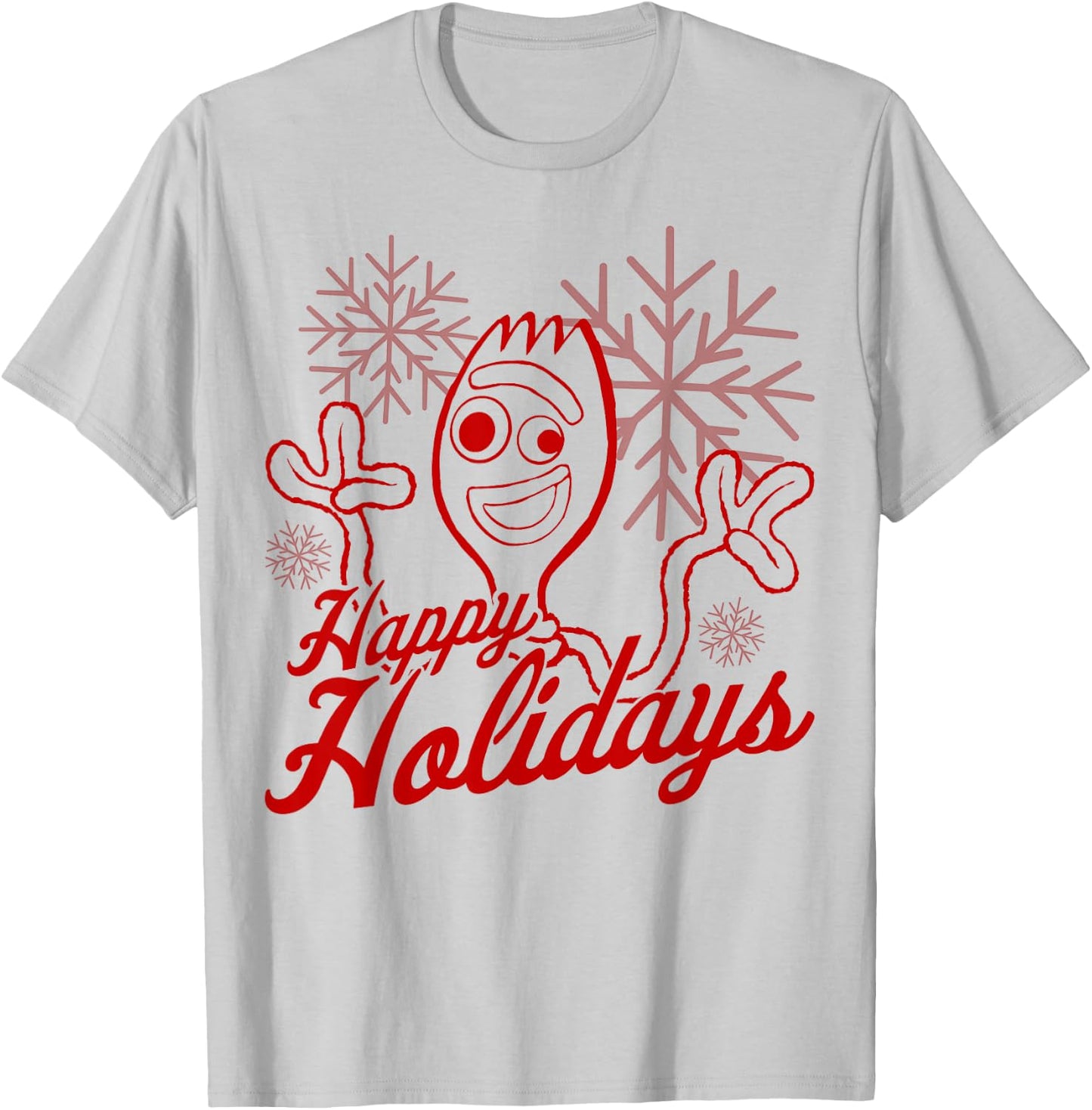 Disney Pixar Toy Story Christmas Forky Happy Holidays T-Shirt - T-Shirt | Ash
