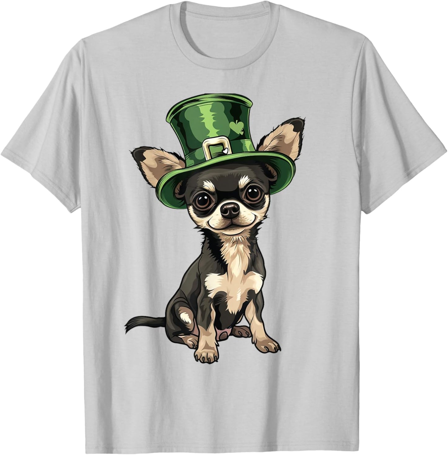 Saint Patricks Day Chihuahua Dog Shamrock Hat Gifts Women T-Shirt - T-Shirt | Ash