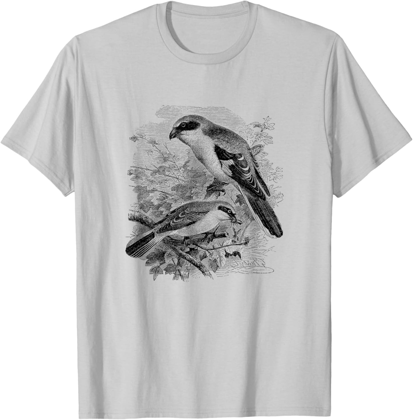 Shrike Bird Print T-Shirt - T-Shirt | Ash