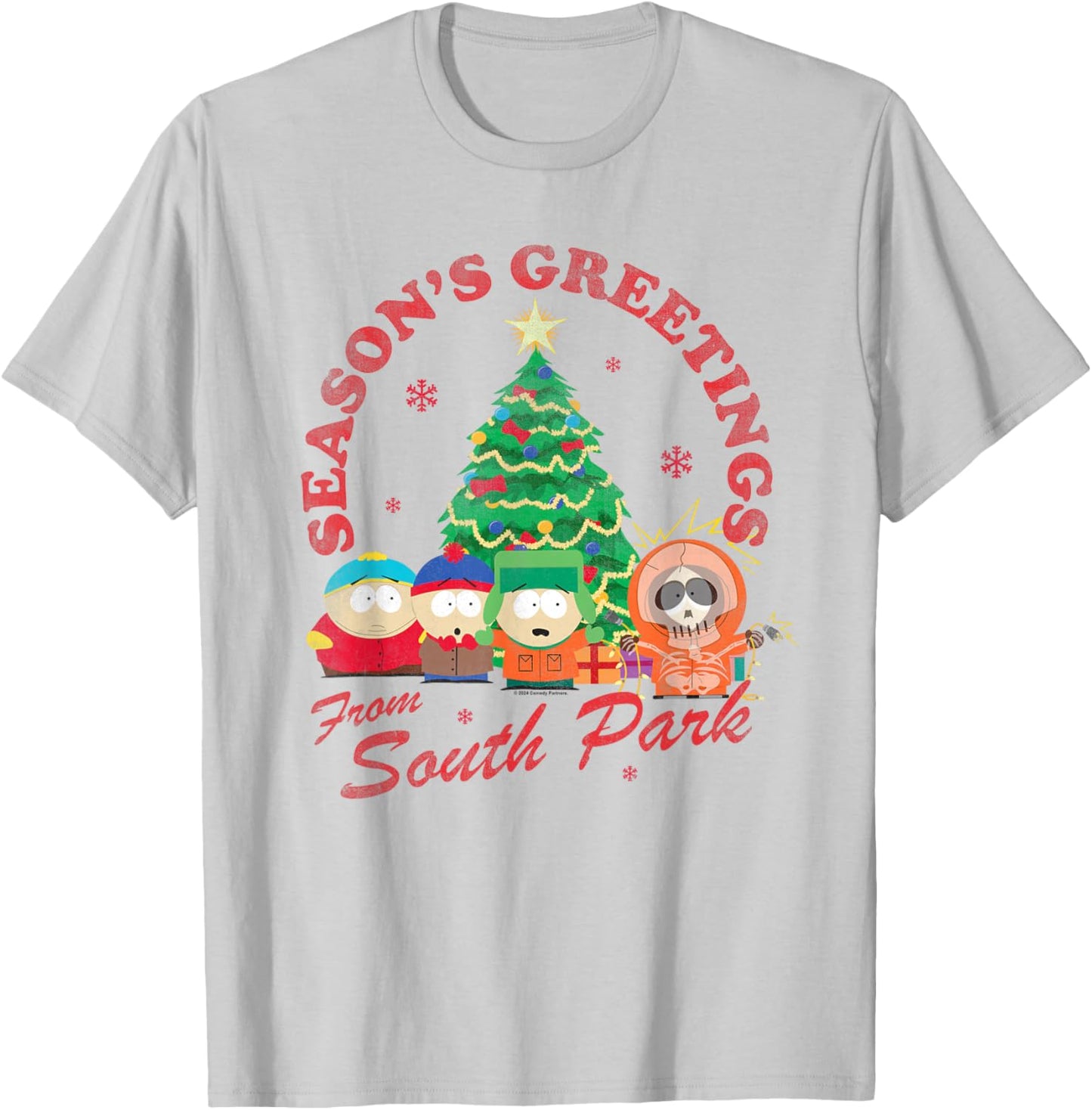 South Park Group Christmas T-Shirt - T-Shirt | Ash